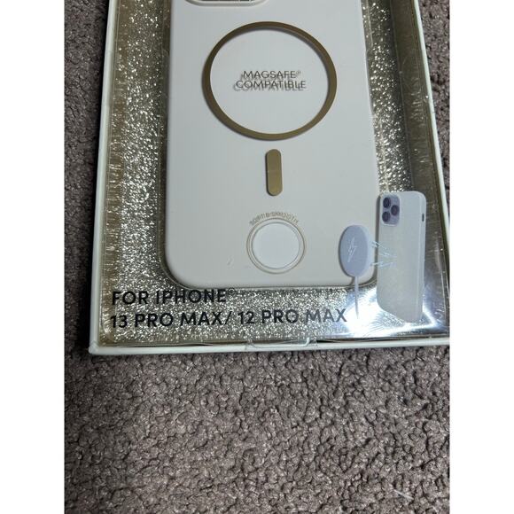 XO Poppy IPHONE 13/12 Pro Max Phone Case MagSafe Compatible Silicone Cream Color - Picture 2 of 5